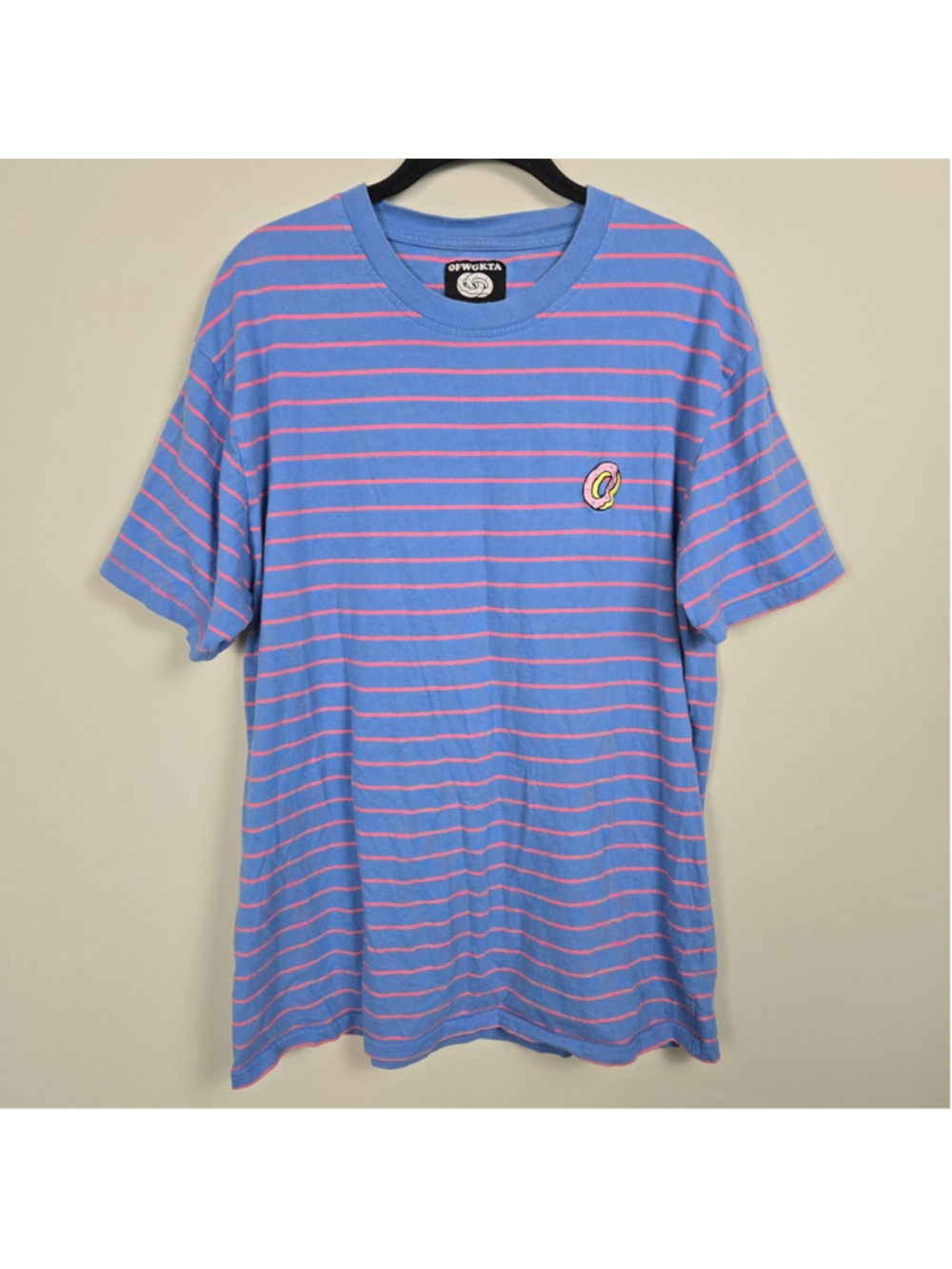 Odd Future OFWGKTA Mens Donut Logo Stripe Tee Large Colorful Tyler the Creator